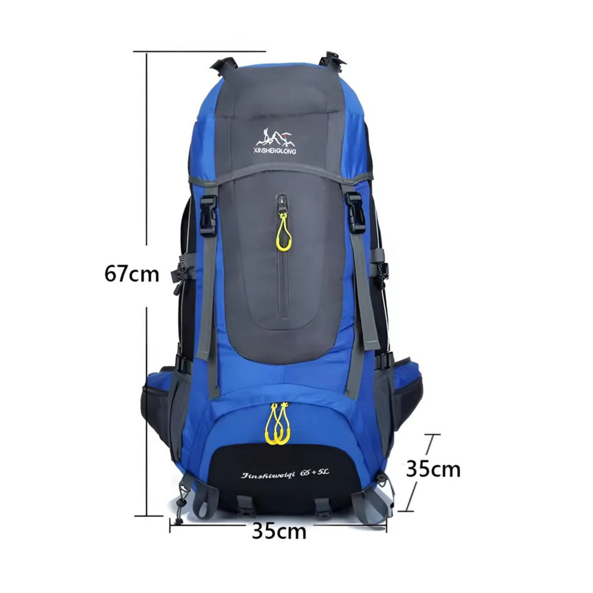 CarryQuest® 65+5L Large Camping Backpack – Durable Nylon Travel Pack