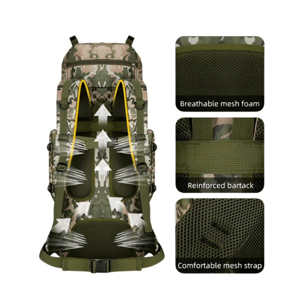 CarryQuest® 90L Titan Waterproof Hiking Backpack – Large Expedition Pack