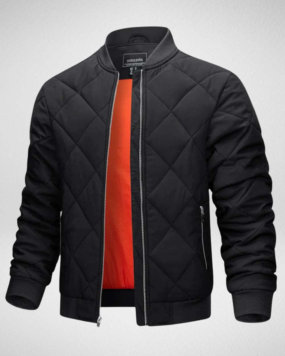 Men's Quilted Bomber Jacket - Warm and Sporty