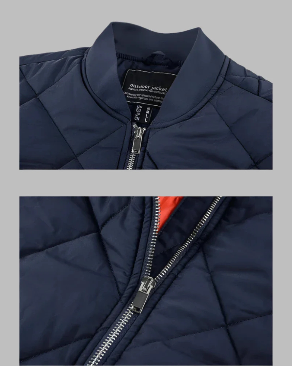 Men's Quilted Bomber Jacket - Warm and Sporty