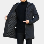 Men's Long Tommy Coat - Stylish and Versatile