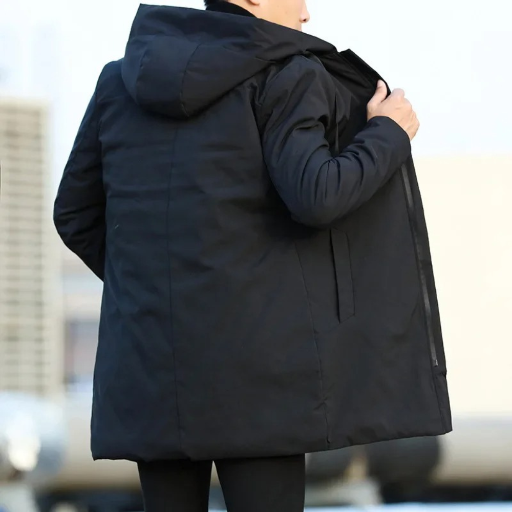 Men's Long Tommy Coat - Stylish and Versatile