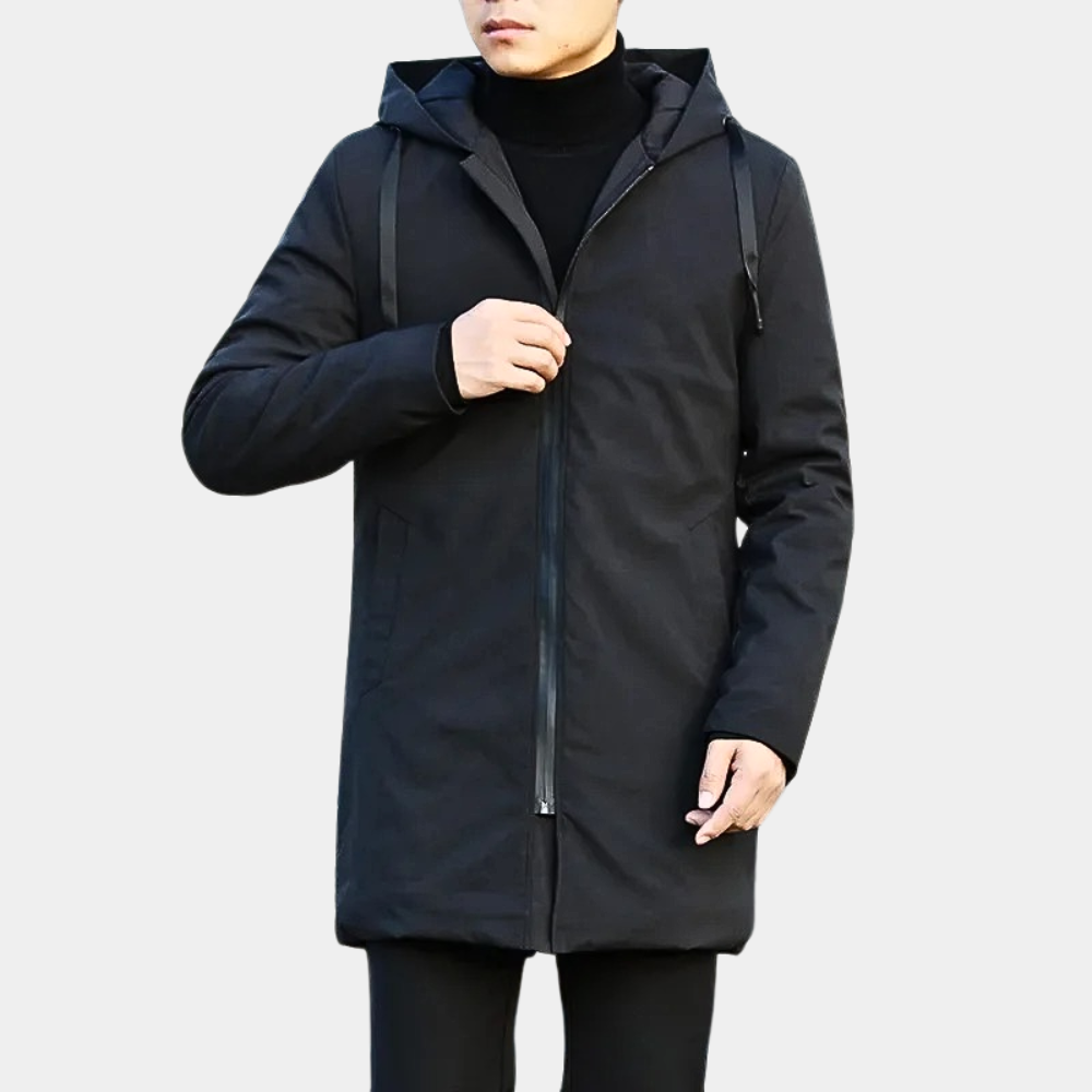 Men's Long Tommy Coat - Stylish and Versatile