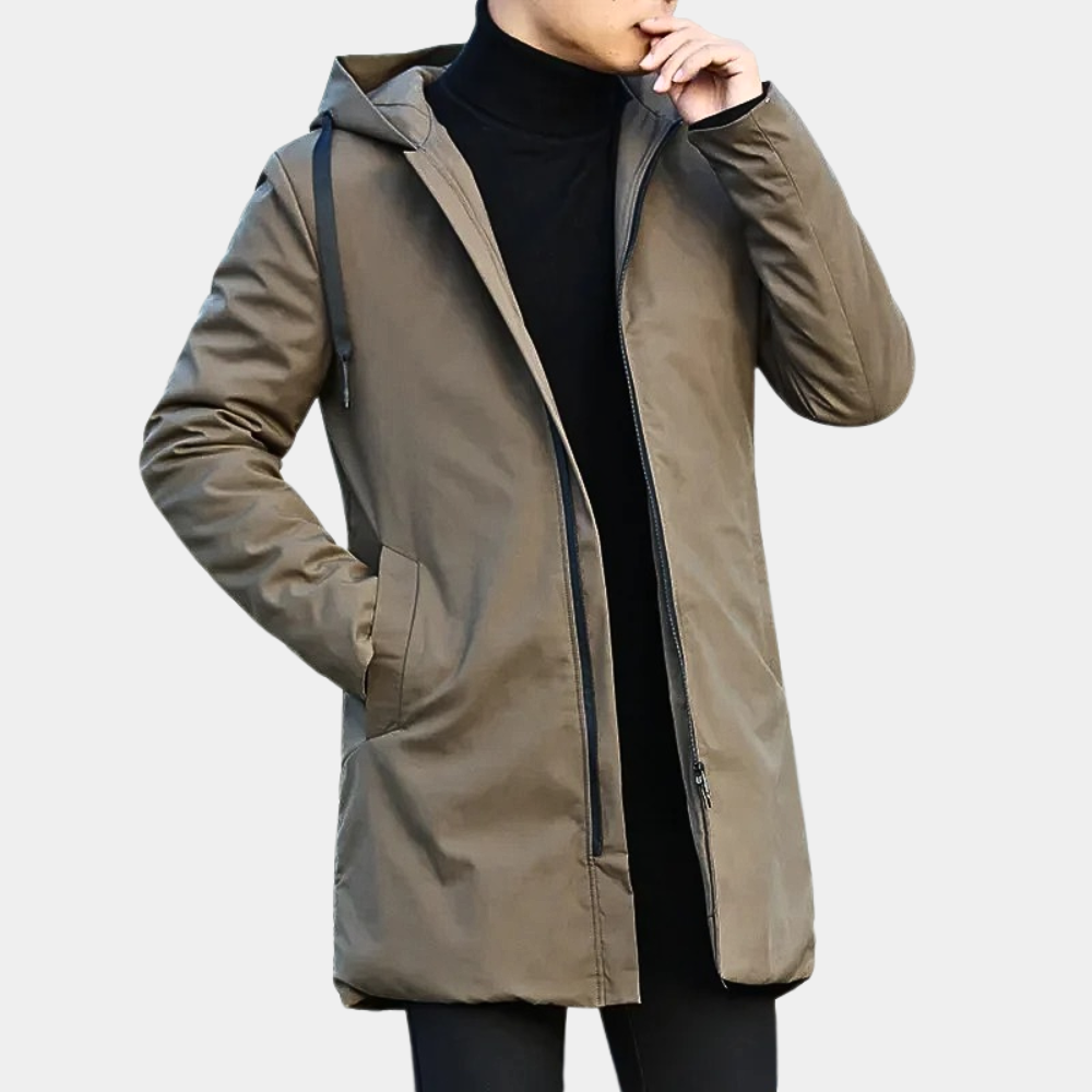 Men's Long Tommy Coat - Stylish and Versatile