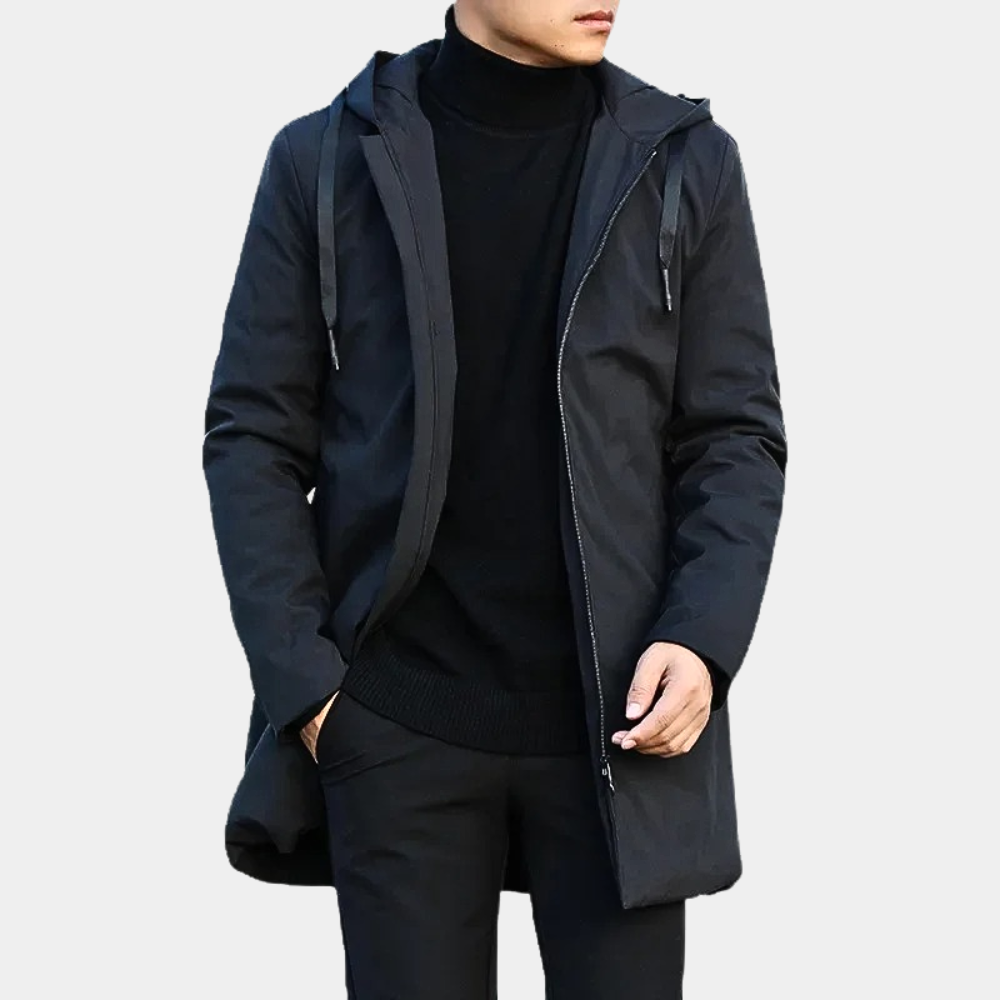 Men's Long Tommy Coat - Stylish and Versatile